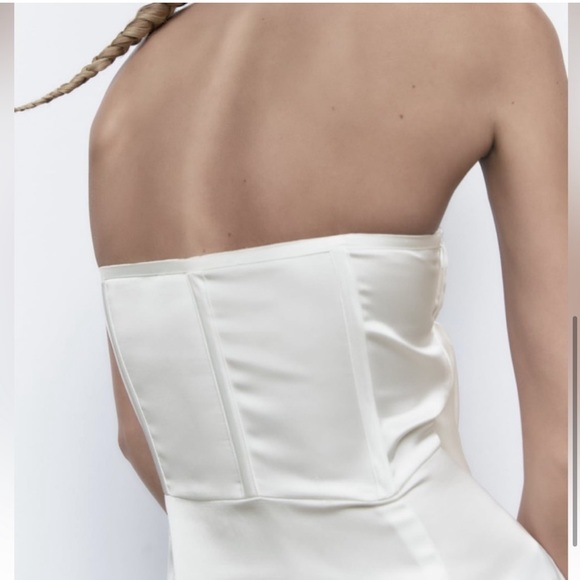 Zara Straight Neck Underwire Wrap Front Mini Dress - Picture 5 of 9